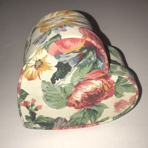 Vintage tapestry heart ❤️ shaped storage box